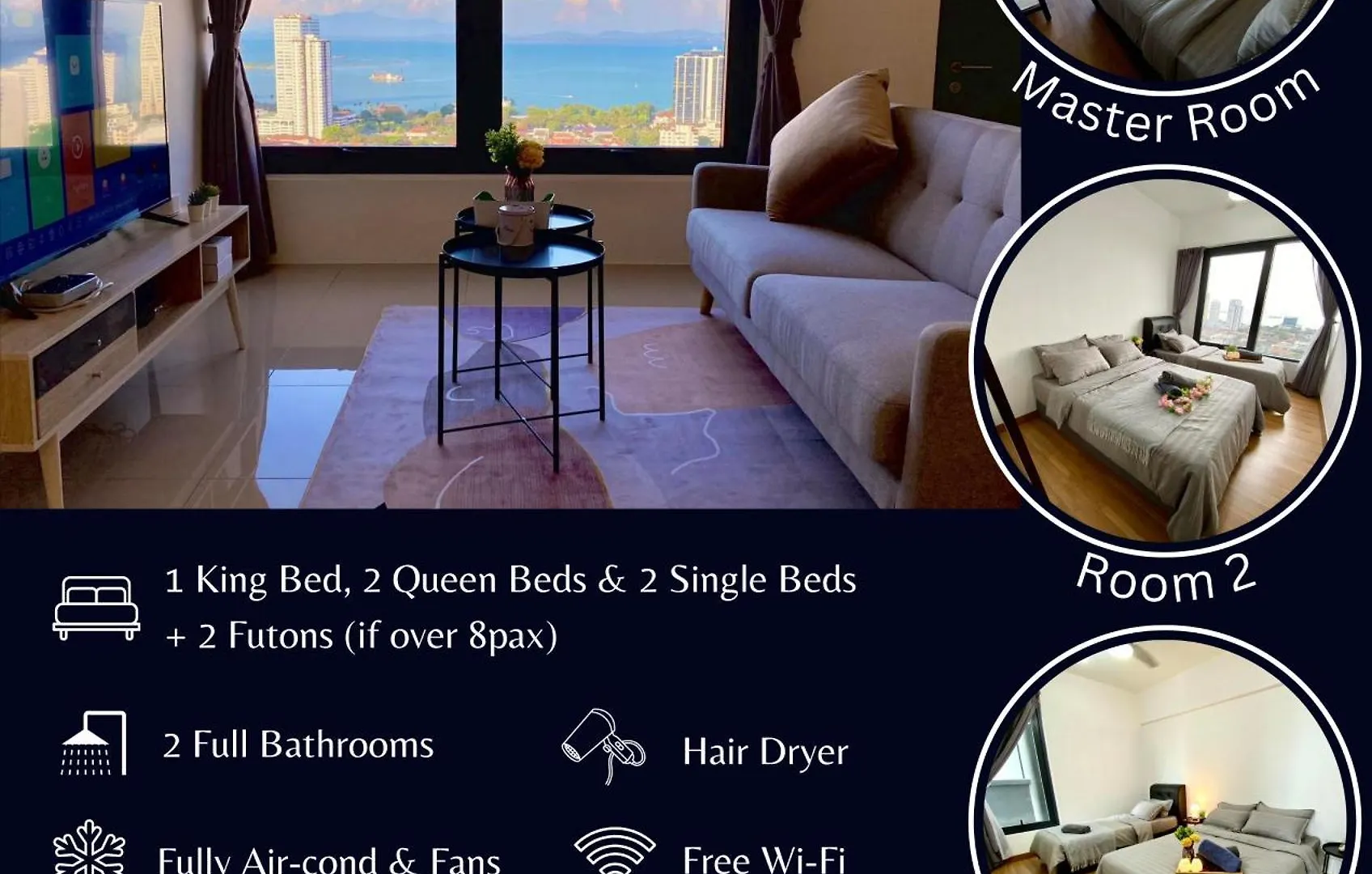 Apartment Tropicana 218 Macalister Sea & City View By Staycation Homestay George Town